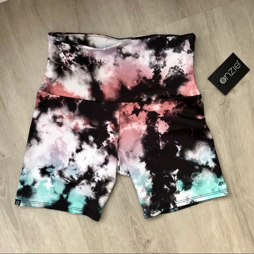 NWT Onzie Mini Bike High Waist Shorts • Tie Dye • - Picture 5 of 8